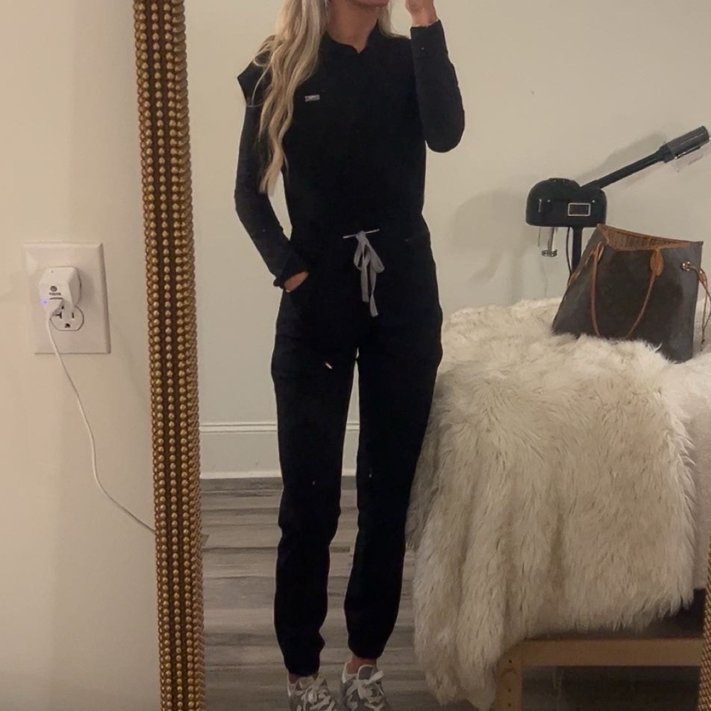 Figs Women's Black Jogger Jumpsuit
